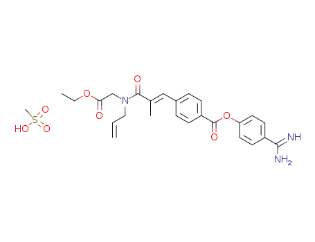 p-(p-amidinophenoxycarbonyl)-α-methylcinnamic acid N-allyl-N-ethoxycarbonylmethylamide methanesulphonate