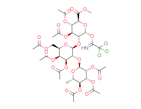 methyl O-(2,3,4-tri-O-acetyl-α-L-rhamnopyranosyl)-(1->2)-3,4,6-tri-O-acetyl-β-D-galactopyranosyl-(1->2)-3,4-di-O-acetyl-1-O-trichloroacetimidoyl-α-D-glucopyranuronate