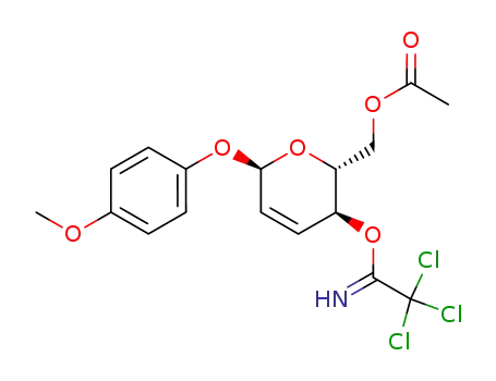 p-methoxyphenyl 6-O-acetyl-2,3-dideoxy-4-O-(1-imino-2,2,2-trichloroethyl)-α-D-erythro-hex-2-enopyranoside