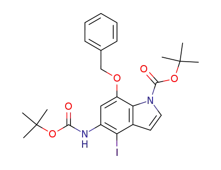 1-(tert-butyloxycarbonyl)-5-[(tert-butyloxycarbonyl)amino]-7-(benzyloxy)-4-iodoindole