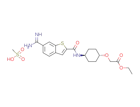 ethyl trans-[4-[(6-amidinobenzo[b]thien-2-yl)carbonylamino]cyclohexyloxy]acetate methanesulfonate