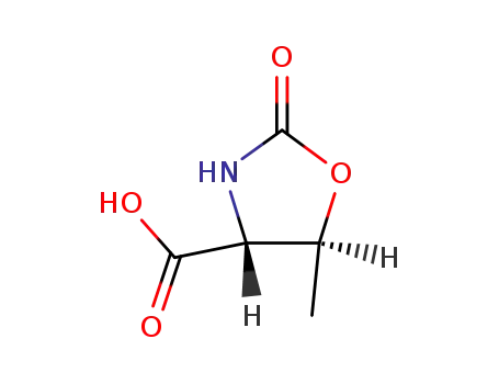 Molecular Structure of 122871-70-9 (4-Oxazolidinecarboxylicacid,5-methyl-2-oxo-,(4R-trans)-(9CI))