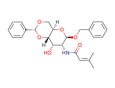 benzyl (R)-4,6-O-benzylidene-2-deoxy-2-(3-methyl-2-butenamido)-β-D-allopyranoside