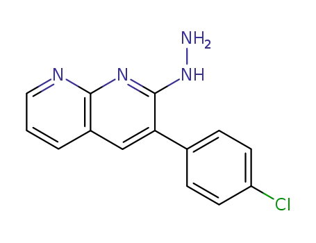 Molecular Structure of 500148-54-9 (1,8-Naphthyridin-2(1H)-one, 3-(4-chlorophenyl)-, hydrazone)