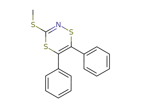 Molecular Structure of 59103-08-1 (1,4,2-Dithiazine, 3-(methylthio)-5,6-diphenyl-)