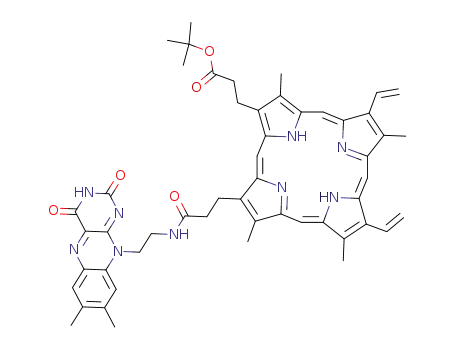 3-(18-{2-[2-(7,8-dimethyl-2,4-dioxo-3,4-dihydro-2H-benzo[g]pteridin-10-yl)-ethylcarbamoyl]-ethyl}-3,8,13,17-tetramethyl-7,12-divinyl-porphyrin-2-yl)-propionic acid tert-butyl ester