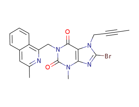 1H-Purine-2,6-dione, 8-bromo-7-(2-butynyl)-3,7-dihydro-3-methyl-1-[(3-methyl-1-isoquinolinyl) methyl]-