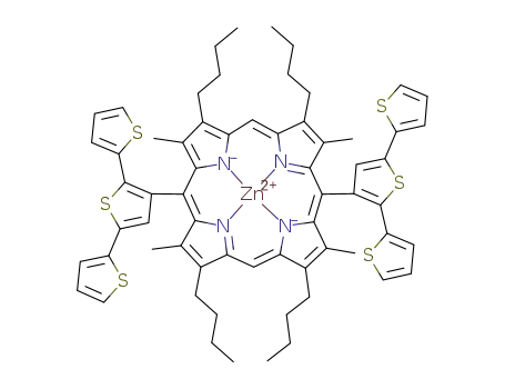 5,15-bis([2',2'':5'',2'''-terthiophen]-3''-yl)-2,8,12,18-tetra-n-butyl-3,7,13,17-tetramethylporphyrinato zinc(II)