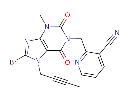 1-[(3-cyano-pyridin-2-yl)methyl]-3-methyl-7-(2-butyn-1-yl)-8-bromo-xanthine