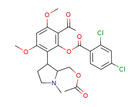 (+)-trans-2,4-dichloro-benzoic acid 2-(2-acetoxymethyl-1-methylpyrrolidin-3-yl)-6-acetyl-3,5-dimethoxy-phenyl ester