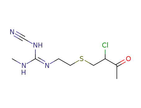 N-cyano-N'-methyl-N"-(2-(2-chloro-3-oxobutylthio)ethyl)guanidine