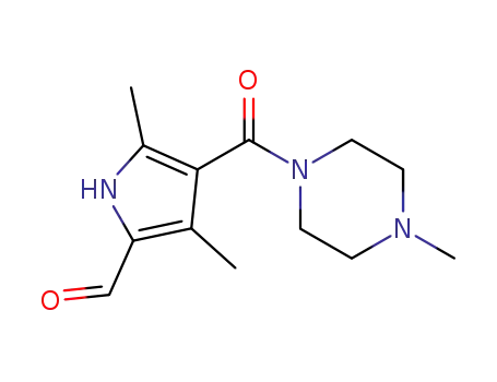 Molecular Structure of 251356-81-7 (Piperazine, 1-[(5-formyl-2,4-dimethyl-1H-pyrrol-3-yl)carbonyl]-4-methyl-)