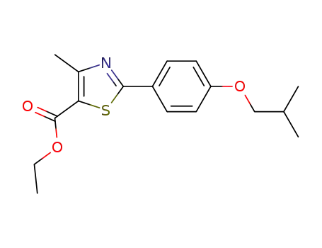 Molecular Structure of 144060-97-9 (ethyl 2-(3-cyano-4-isobutoxyphenyl)-4-methylthiazole-5-carboxylate)