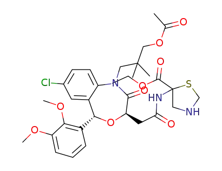 ethyl 5-[[[(3R,5S)-1-(3-acetoxy-2,2-dimethylpropyl)-7-chloro-5-(2,3-dimethoxyphenyl)-2-oxo-1,2,3,5-tetrahydro-4,1-benzoxazepin-3-yl]acetyl]amino]-1,3-thiazole-5-carboxylate