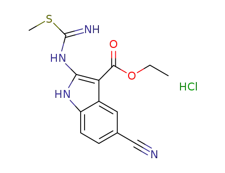 ethyl 5-cyano-2-(methylsulfanylimidoylamino)-1H-indole-3-carboxylate hydrochloride