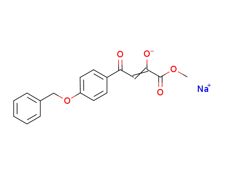 Molecular Structure of 742058-26-0 (Benzenepropanoic acid, b-oxo-4-(phenylmethoxy)-, methyl ester,
ion(1-), sodium)