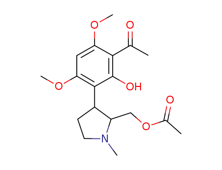 (-)-trans-acetic acid 3-(3-acetyl-2-hydroxy-4,6-dimethoxyphenyl)-1-methyl-pyrrolidin-2-ylmethyl ester
