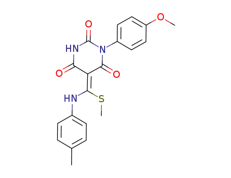 (Z)-5-[(methylthio)(4-methylphenylamino)methylidene]-1-(4-methoxyphenyl)pyrimidine-2,4,6(1H,3H,5H)-trione