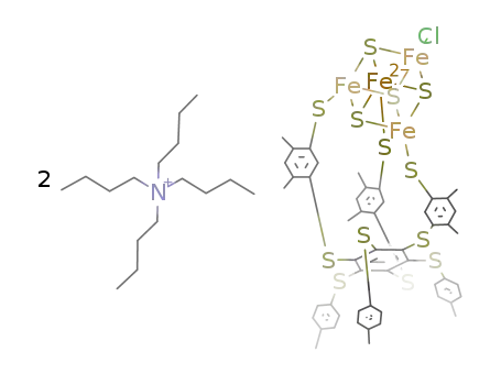 (Bu4N)2[Fe4S4(1,3,5-tris-((4,6-dimethyl-3-mercaptophenyl)thio)-2,4,6-tris-(p-tolylthio)benzenate(3-))Cl]