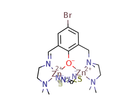 [μ-2-[N-[2-(dimethylamino)ethyl]iminomethyl]-6-N-methyl-N-[2-(dimethylamino)ethyl]aminomethyl-4-bromophenolato]di(η(1)-thiocyanato)(μ-thiocyanato)dizinc(II)