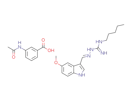 3-(5-methoxy-1H-indol-3-ylmethylene)-N-pentylcarbazimidamide acetamidobenzoate