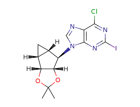 6-chloro-9-((3aR,3bR,4aS,5R,5aS)-hexahydro-2,2dimethylbicyclo[3.1.0]hex-1(5)-eno[3,2-d] [1,3]dioxol-5-yl)-2-iodo-9H-purine