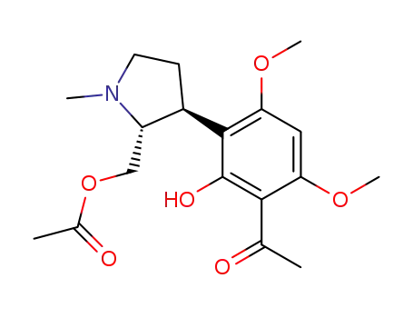 (-)-trans-acetic acid 3-(3-acetyl-2-hydroxy-4,6-dimethoxy-phenyl)-1-methyl-pyrrolidin-2-yl methyl ester