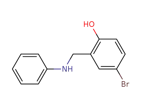 Molecular Structure of 61593-31-5 (4-BROMO-2-((PHENYLAMINO)METHYL)PHENOL)