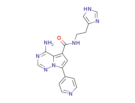 4-amino-N-(2-(1H-imidazol-4-yl)ethyl)-7-(4-pyridinyl)pyrrolo[2,1-f][1,2,4]triazine-5-carboxamide