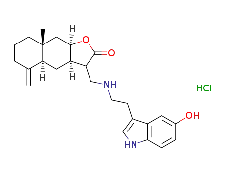 (3aR,8aR,9aR)-3-{[2-(5-hydroxy-1H-indol-3-yl)ethylamino]methyl}-8a-methyl-5-methylidene-decahydronaphtho[2,3-b]furan-2-one hydrochloride
