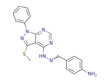 4-[2-(4-aminobenzylidene)hydrazinyl]-3-(methylsulphanyl)-1-phenyl-1H-pyrazolo[3,4-d]pyrimidine