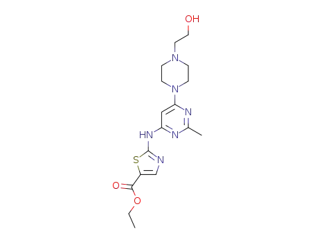 ethyl (6-(4-(2-hydroxyethyl)piperazin-1-yl)-2-methylpyrimidin-4-ylamino)thiazole-5-formate