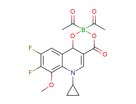 1-cyclopropyl-6,7-difluoro-8-methoxy-4-oxo-1,4-dihydro-3-quinoline carboxylic acid-(O3,O4)-bis-(acetate-O)borate