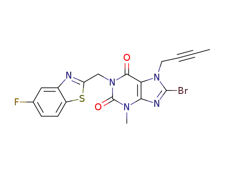 1-[(5-fluoro-1,3-benzothiazol-2-yl)methyl]-3-methyl-7-(2-butyn-1-yl)-8-bromoxanthine
