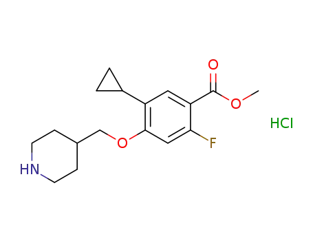 methyl-5-cyclopropyl-2-fluoro-4-(piperidin-4-ylmethoxy)-benzoate hydrochloride