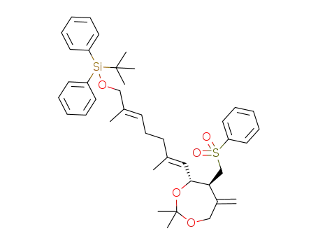 tert-butyl(((2E,6E)-7-((4R,5S)-2,2-dimethyl-6-methylene-5-((phenylsulfonyl)methyl)-1,3-dioxepan-4-yl)-2,6-dimethylhepta-2,6-dien-1-yl)oxy)diphenylsilane
