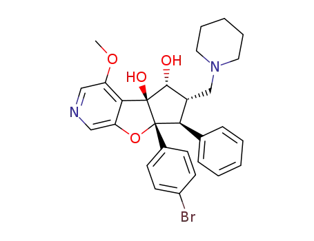 rac-(4bS,5R,6S,7S,7aR)-7a-(4-bromophenyl)-4-methoxy-7-phenyl-6-(piperidin-1-ylmethyl)-5,6,7,7a-tetrahydro-4bH-cyclopenta[4,5]furo[2,3-c]pyridine-4b,5-diol