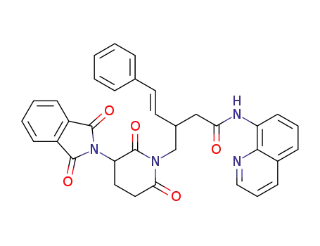 (E)-3-((3-(1,3-dioxoisoindolin-2-yl)-2,6-dioxopiperidin-1-yl)methyl)-5-phenyl-N-(quinolin-8-yl)pent-4-enamide