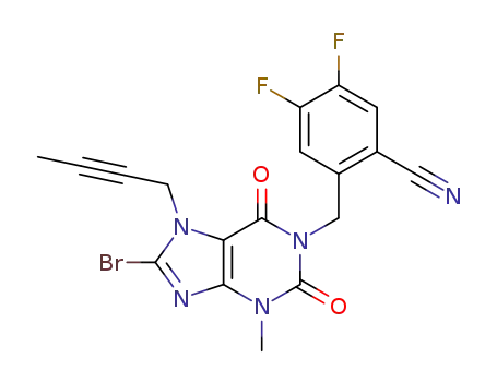 1-[(4,5-difluoro-benzonitrile-2-yl)methyl]-3-methyl-7-(2-butyne-1-yl)-8-bromoxanthine