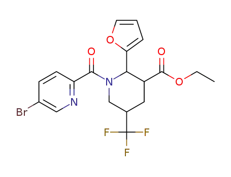 ethyl 1-(5-bromopyridine-2-carbonyl)-2-(furan-2-yl)-5-(trifluoromethyl)piperidine-3-carboxylate