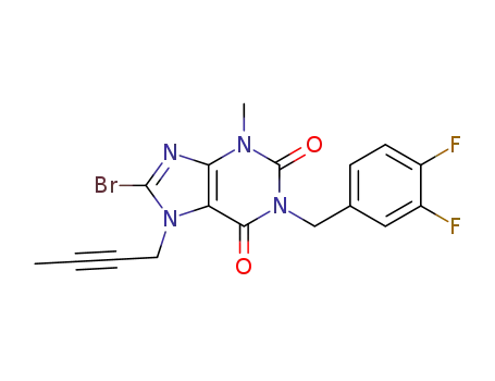 8-bromo-7-(but-2-yn-1-yl)-1-(3,4-difluorobenzyl)-3-methyl-3,7-dihydro-1H-purine-2,6-dione