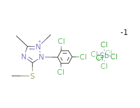 2,3-Dimethyl-5-methylthio-1-(2,4,6-trichlorophenyl)-1H-1,2,4-triazolium Hexachloroantimonate