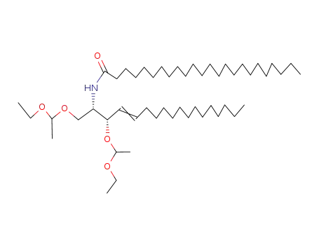 Molecular Structure of 102842-97-7 (Tetracosanamide,
N-[2-(1-ethoxyethoxy)-1-[(1-ethoxyethoxy)methyl]-3-heptadecenyl]-)