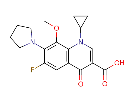 1-cyclopropyl-6-fluoro-8-methoxy-4-oxo-7-(pyrrolidin-1-yl)-1,4-dihydroquinoline-3-carboxylic acid