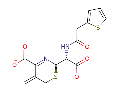 (2R)-2-<(R)-carboxylato<(thien-2-yl)acetylamino>methyl>-5,6-dihydro-5-methylidene-1,3-thiazine-4-carboxylate