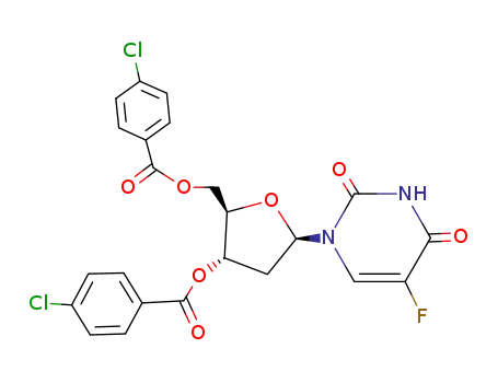 Molecular Structure of 1582-79-2 (3,5-Di-O-p-chlorobenzoyl Floxuridine)