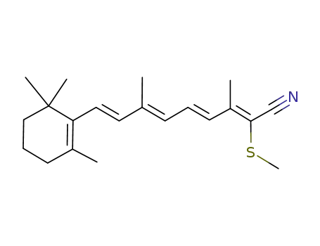3,7-dimethyl-2-thiomethyl-9-(2',6',6'-trimethyl-1'-cyclohexen-1'-yl)-2,4,6,8-nonatetraenenitrile