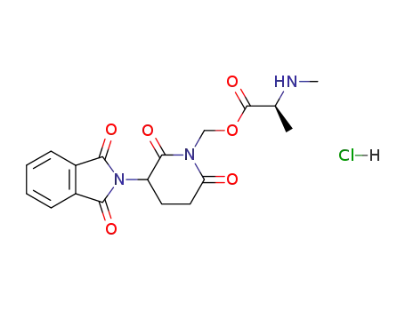 2-methylamino(propionic acid)-[3-(1,3-dihydro-1,3-dioxo-2H-isoindole-2-yl)-2,6-di-oxo-piperidine-1-yl-methyl]ester hydrochloride