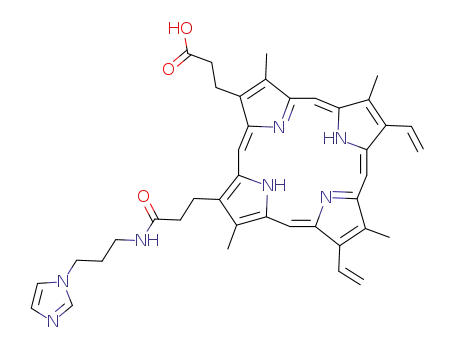 3,18-divinyl-8-(3-carboxy)ethyl-12-(3-(N-imidazolyl)propylamido)ethyl-2,7,13,17-tetramethylporphyrin