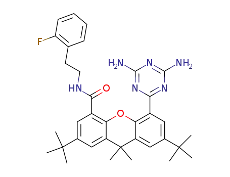 2,7-di-tert-butyl-5-(4,6-diamino-[1.3.5]triazin-2-yl)-9,9-dimethyl-9H-xanthene-4-carboxylic acid [2-(2-fluorophenyl)ethyl]amide